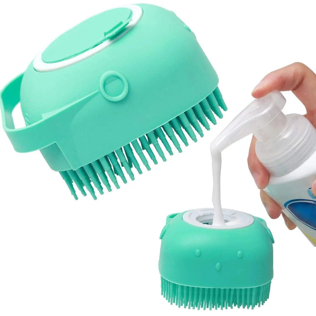 Soft Silicone Dog Cat Brush Pet Shampoo Massager Bath Brush | Lilac Pets