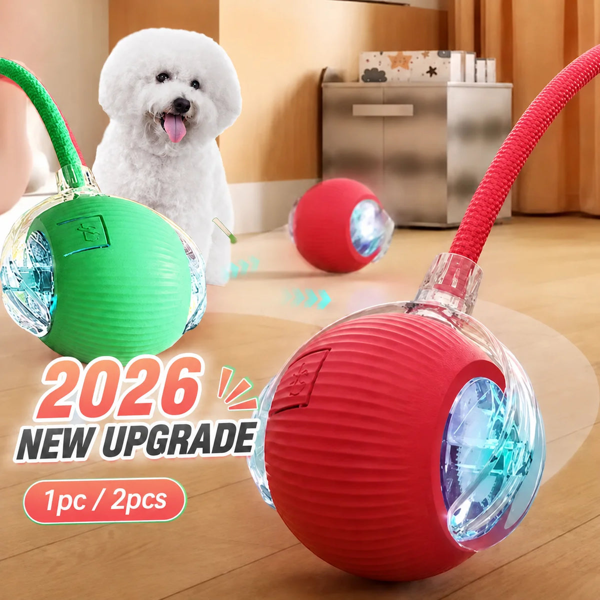 New Dog Interactive Ball Toy,Automatic Rolling Dog Ball Rechargeable,Smart Puppy Interactive Toy,Intelligent Balls Toy for Dogs | Lilac Dogs