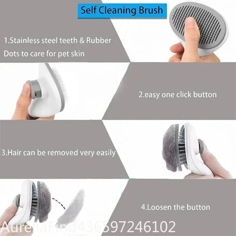 Self-Cleaning Pet Hair Remover Brush | Lilac Pets