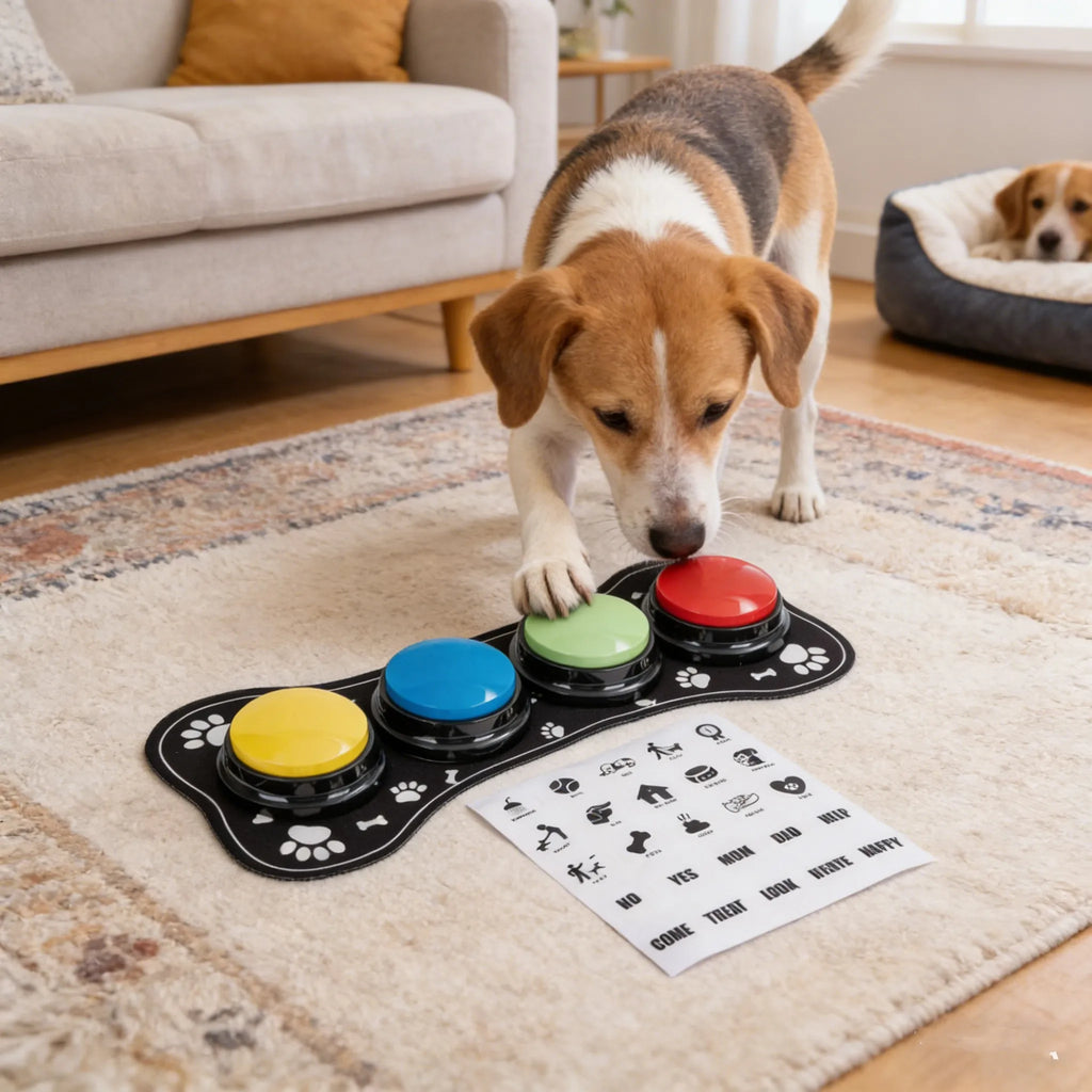 4PCS Dog Button Dog Communication Buttons With Nonslip Mat | Lilac training