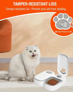 Automatic Wet Food Cat Feeder, 1-48 Hours Smart Timer Pet Feeder with LED Display for 2 Cats, Dry or Semi-Moist Pet Food Dispenser for Kitten and Puppy | Lilac Pets