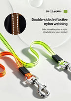 Double-Ended Retractable Pet Leash 8m Reflective Nylon Webbing 360° | Lilac Walk
