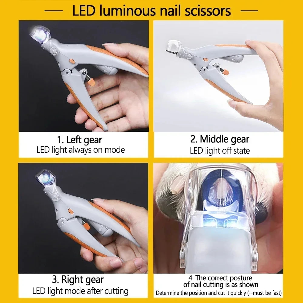 Professional Pet Nail Clipper Scissors With LED | LILAC CLIN