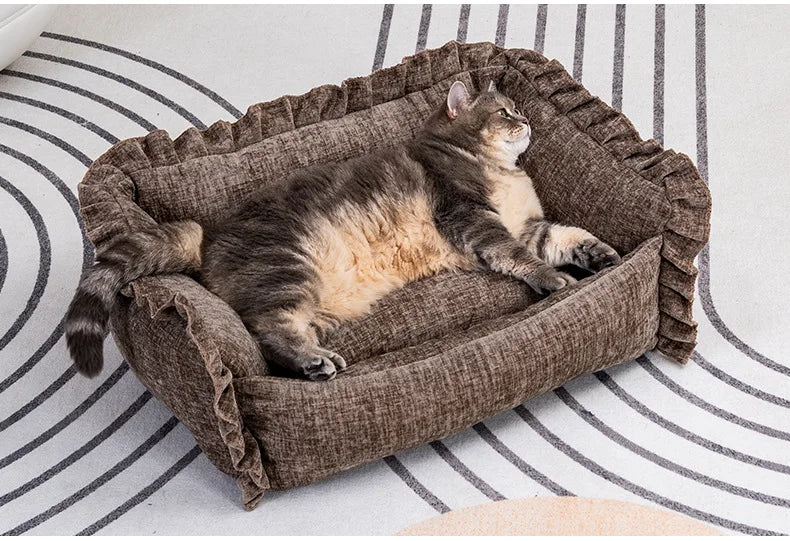 Pet Sofa Bed - Detachable Washable Small Dog and Cat Bed | Lilac Pets