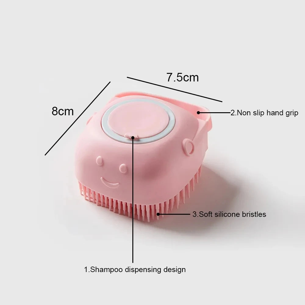 Soft Silicone Dog Cat Brush Pet Shampoo Massager Bath Brush | Lilac Pets