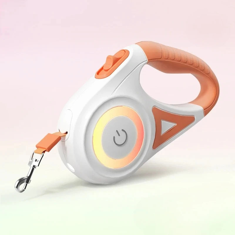 Automatic Extending Retractable Dog Leash with LED Streamer Light | Lilac Pets