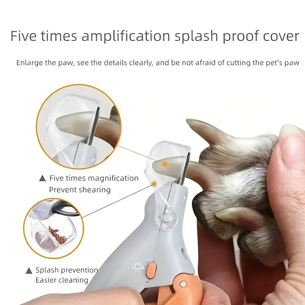 LED Light Pet Nail Clippers - Great for Trimming Cat and Dog Nails and Claws, 5x Magnification | Lilac Pets