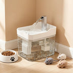Cat Water Fountain with Auto Filter Transparent Anti-Dry | Lilac Fountain