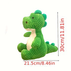 Green, Durable, Chewable Plush Dinosaur Dog Toy with Squeaks - An Interactive Pet Toy Suitable for Medium-Sized Dogs.