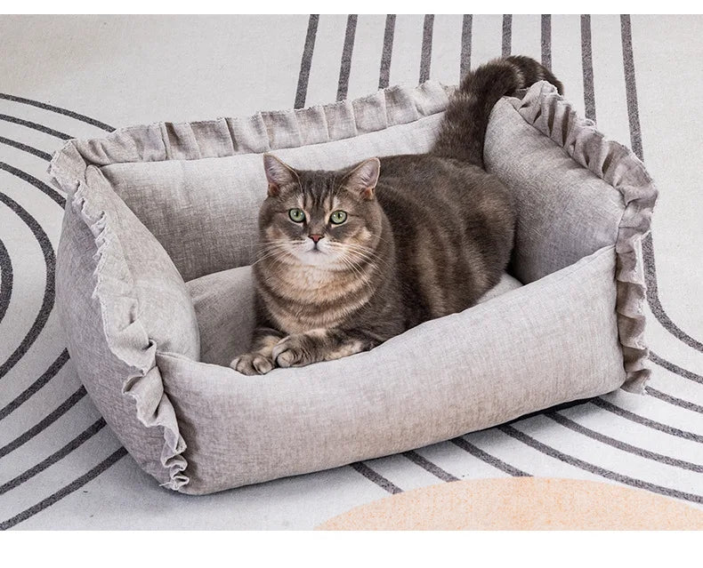 Pet Sofa Bed - Detachable Washable Small Dog and Cat Bed | Lilac Pets