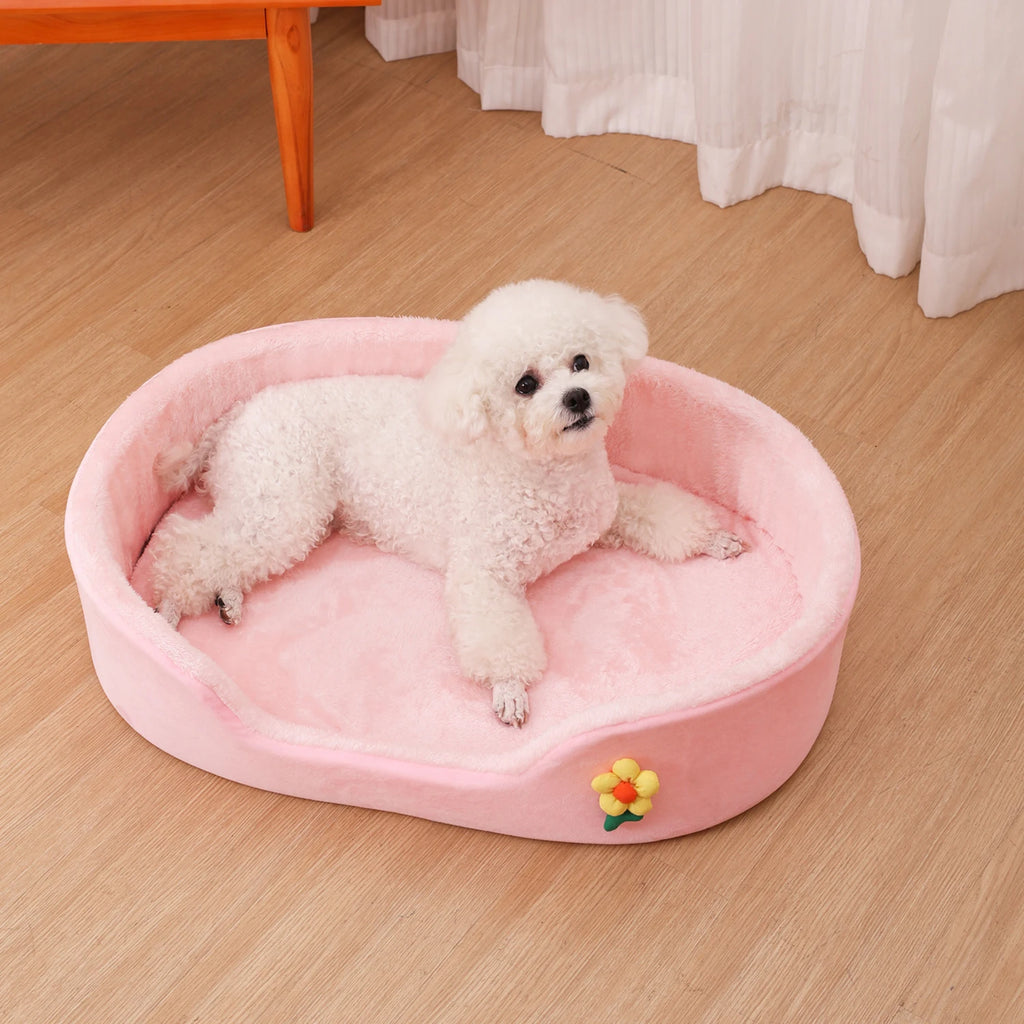 Winter Warm Detachable Dog Bed Elastic Round | Lilac Dogs