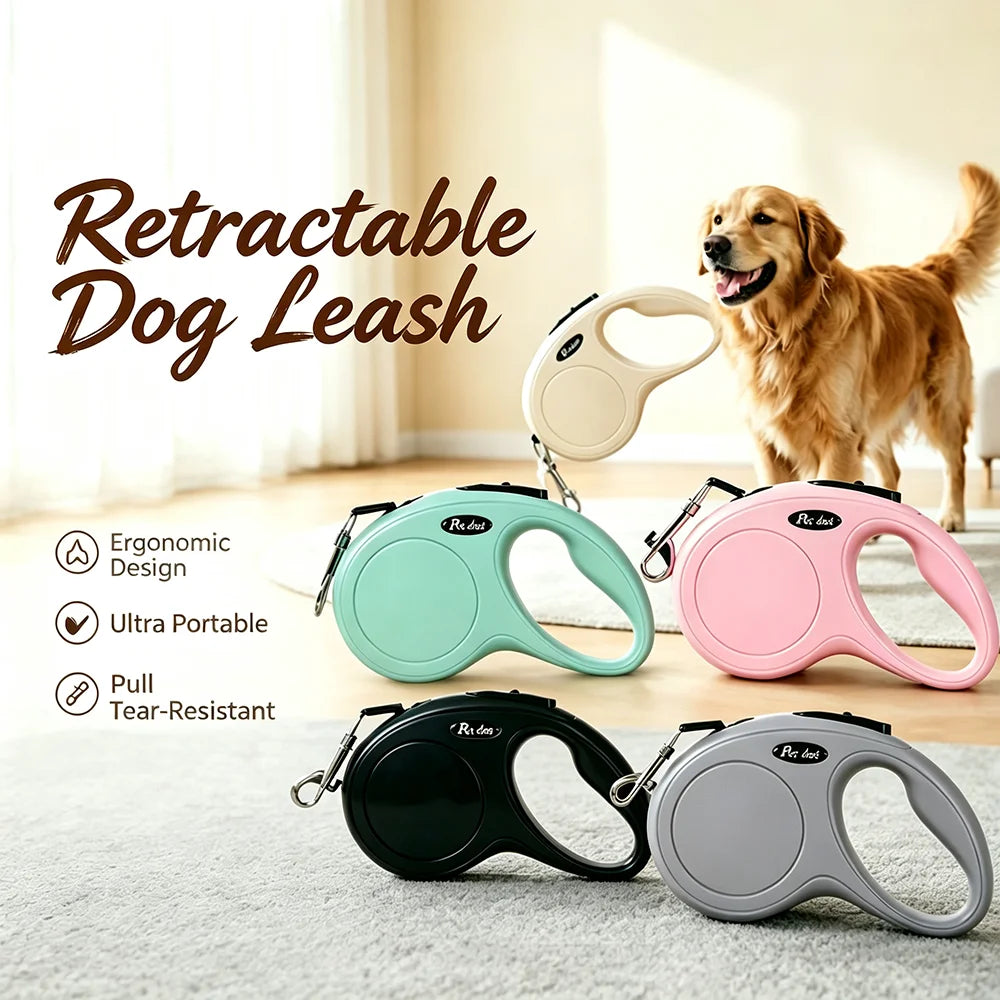 Pet Retractable Dog Leash, Automatic Extendable Pet Lead Rope for Small and Medium Dogs | Lilac Walk