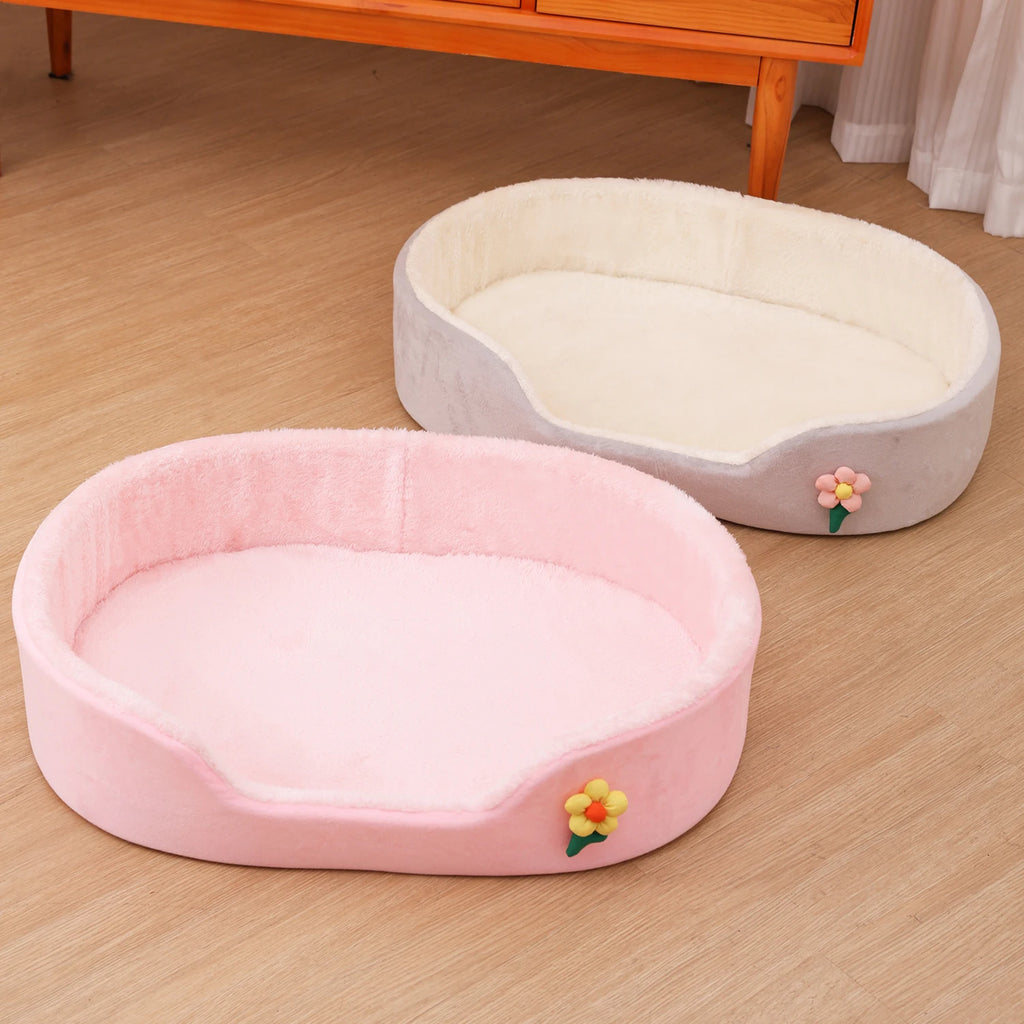Winter Warm Detachable Dog Bed Elastic Round | Lilac Dogs