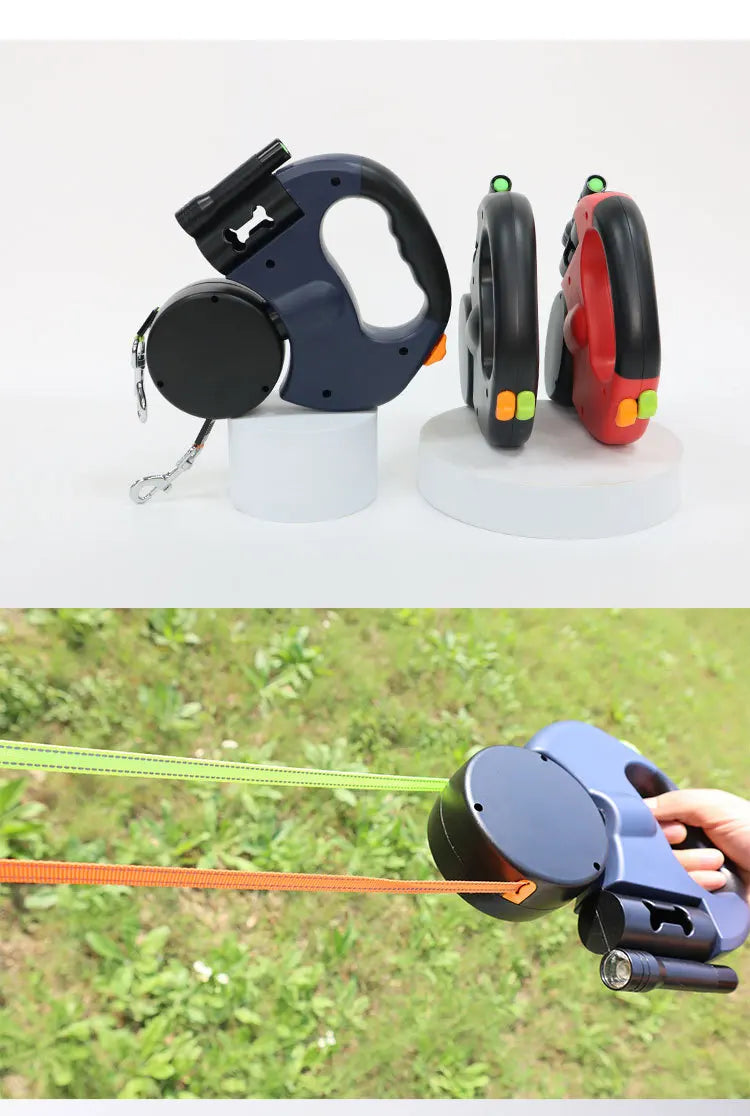 Double-Ended Retractable Pet Leash 8m Reflective Nylon Webbing 360° | Lilac Walk
