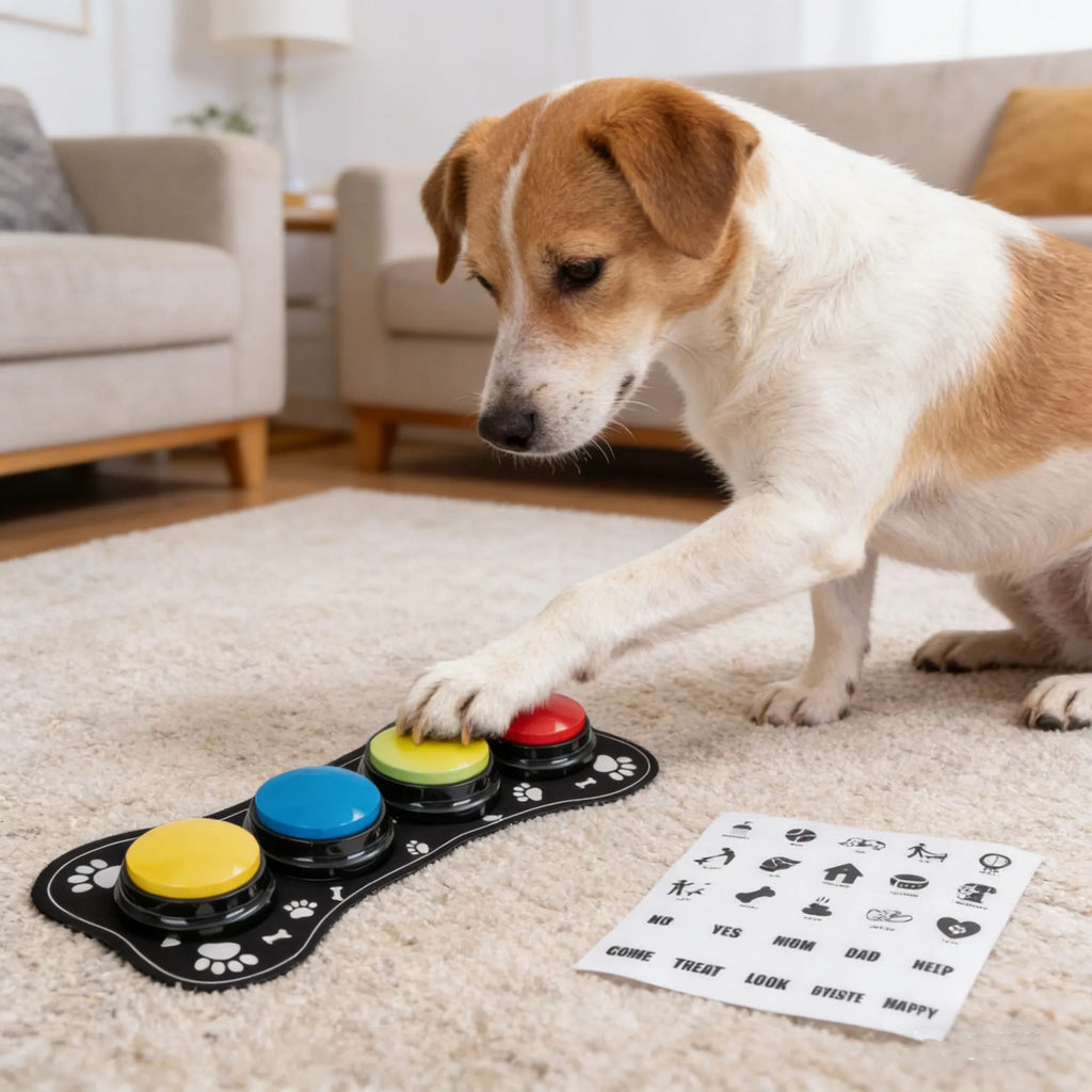 4PCS Dog Button Dog Communication Buttons With Nonslip Mat | Lilac training