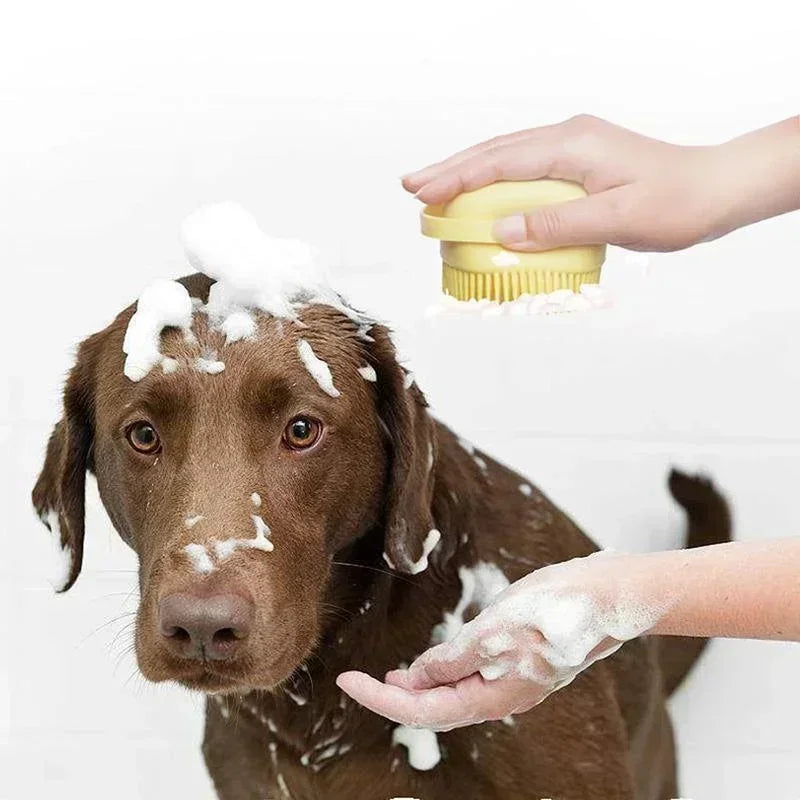 Pet Bathing Brush Soft Silicone Massager | Lilac Pets