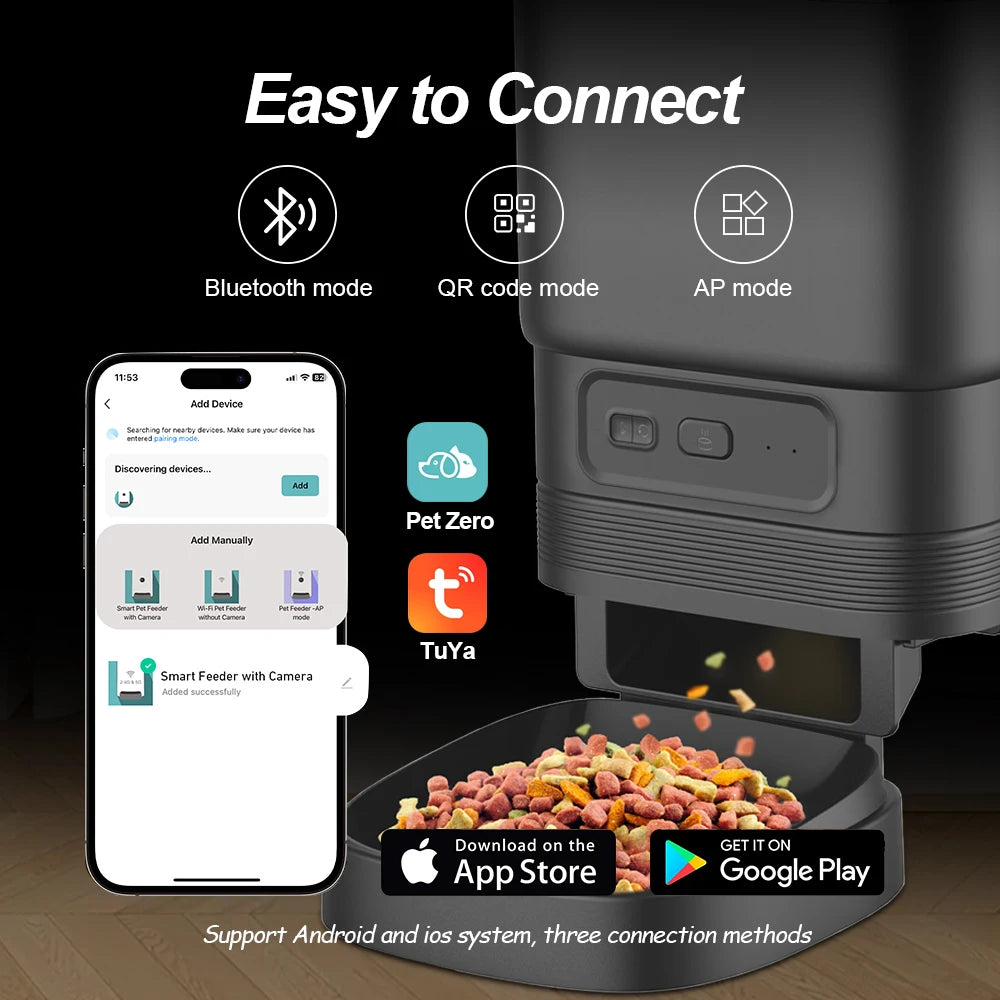 4.5L Smart Automatic Cat Feeder, App Remote Control Timed Pet Feeder for Cats & Dogs | Lilac pets