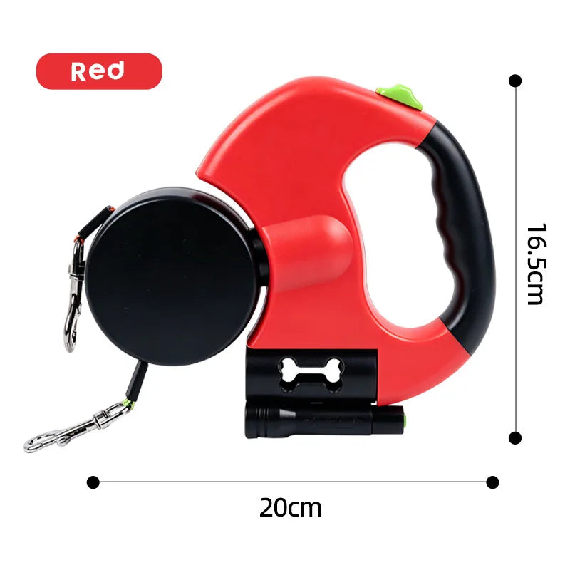 Double-Ended Retractable Pet Leash 8m Reflective Nylon Webbing 360° | Lilac Walk