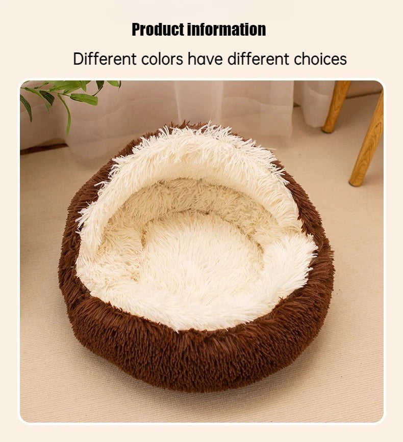 2 in 1 Soft Plush Pet Bed 50CM with Cover Round | Lilac Pets