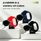 Double-Ended Retractable Pet Leash 8m Reflective Nylon Webbing 360° | Lilac Walk