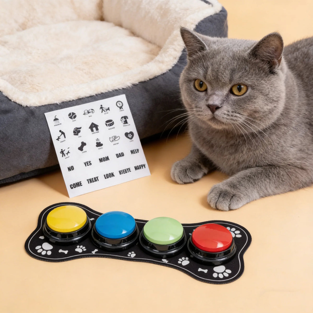 4PCS Dog Button Dog Communication Buttons With Nonslip Mat | Lilac training