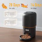 4L Automatic Cat Feeder, Smart Pet Food Dispenser with Key Control, Voice Recorder, Dual Power Supply, Timed Auto Dog Feeder with Stainless Steel Bowl | Lilac Pets