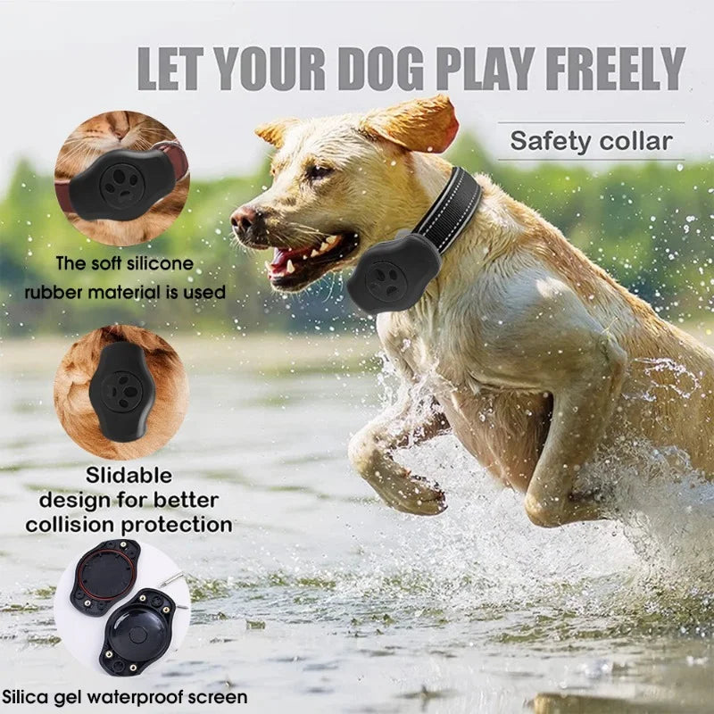 Upgraded AirTag Dog Collar, IP68 Waterproof Air Tag Holder, Reflective, Ultra-Durable, Comfortable for Small Medium Large Pet | Lilac Dogs