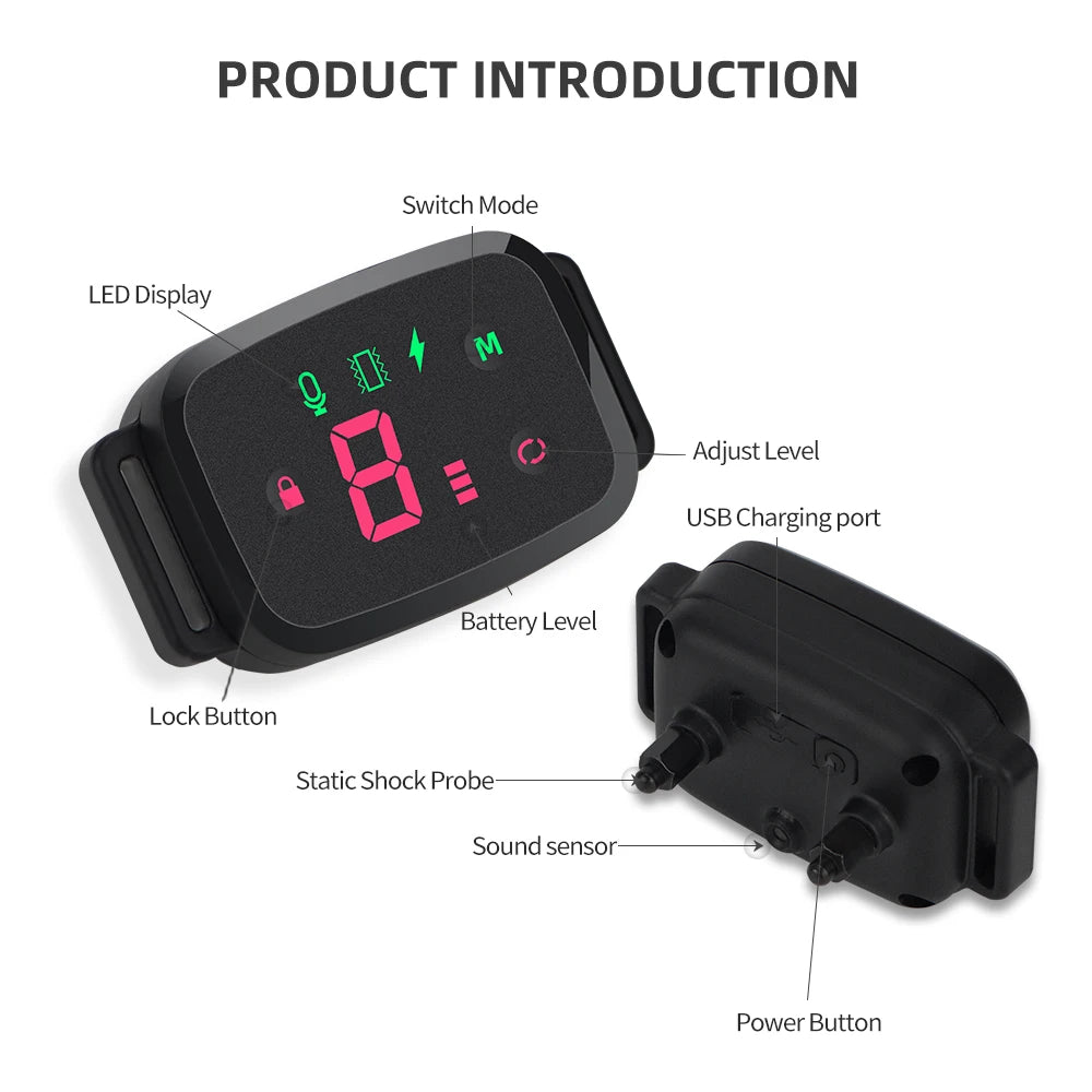 Smart Automatic Anti Barking Dog Collar HD Digital Display IP67 | Lilac training