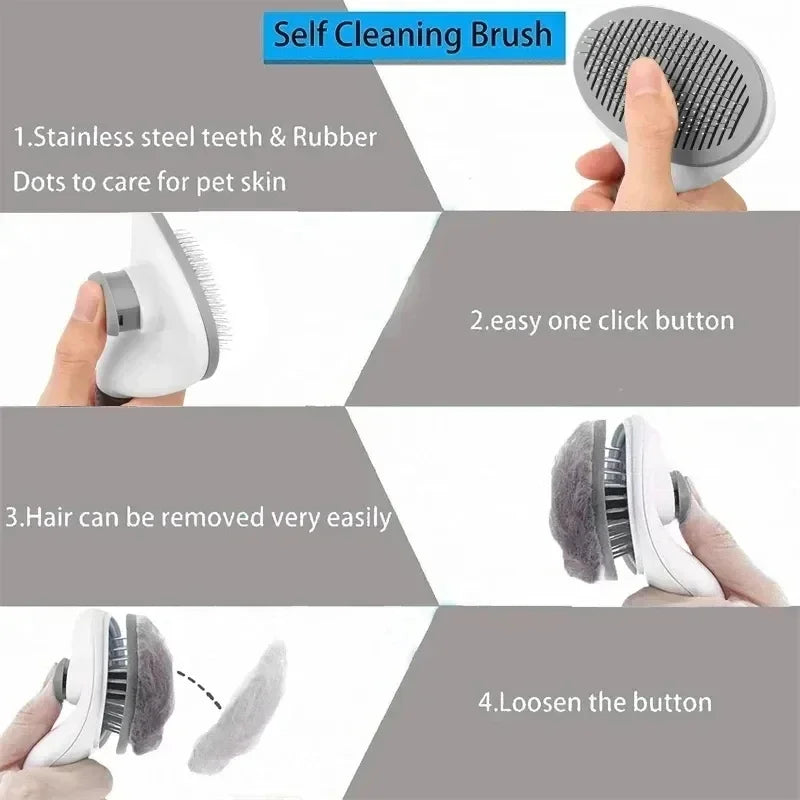 Self-Cleaning Pet Hair Remover Brush | Lilac Pets
