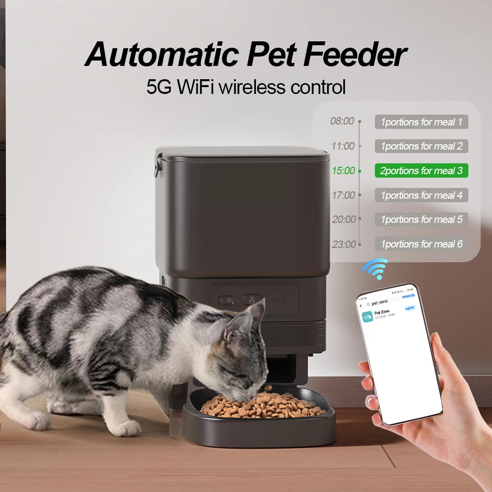4.5L Smart Automatic Cat Feeder, App Remote Control Timed Pet Feeder for Cats & Dogs | Lilac pets