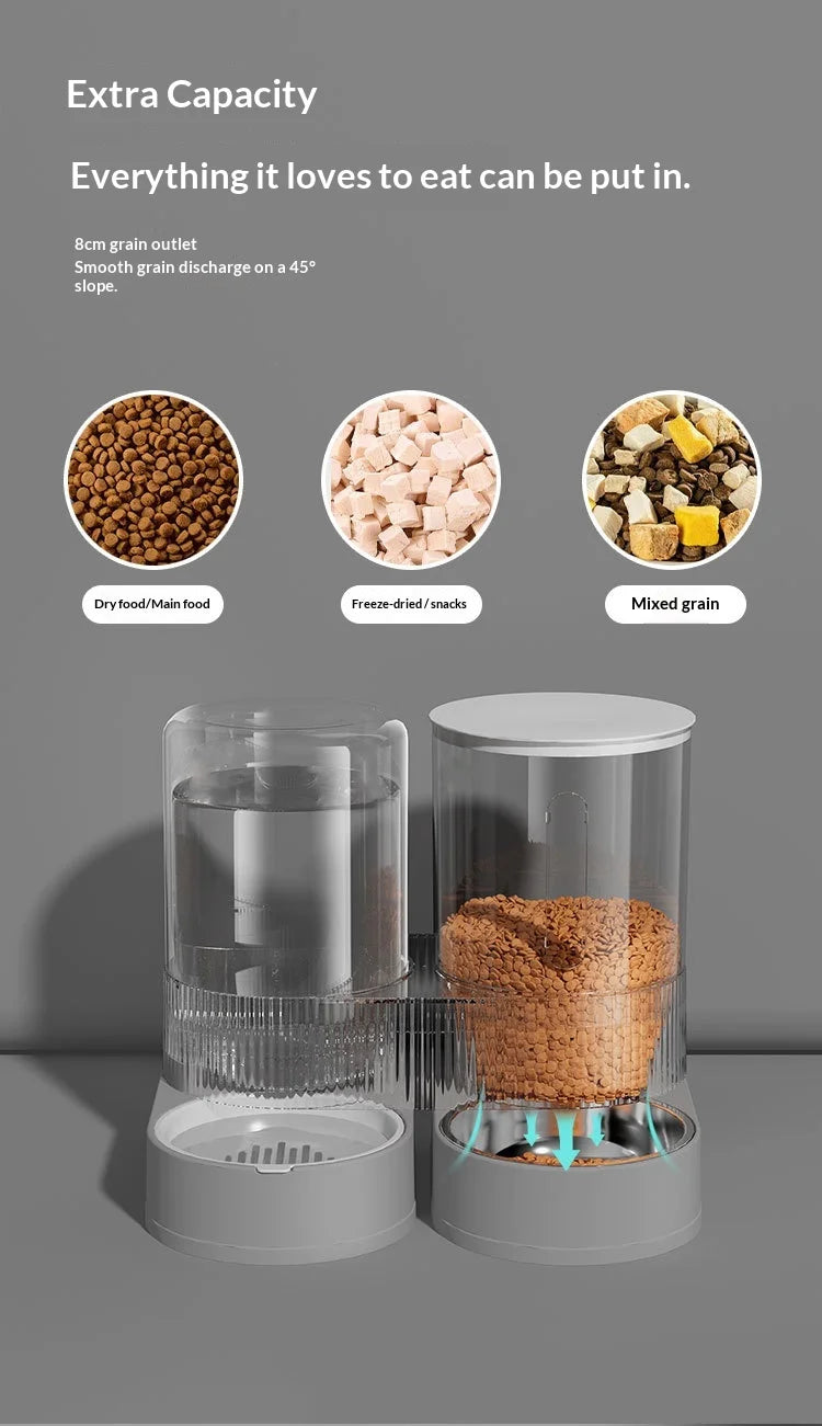 Large Capacity Automatic Pet Feeder and Water Dispenser All in One | Lilac Pets