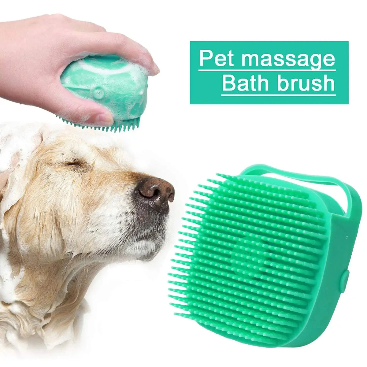 Soft Silicone Dog Cat Brush Pet Shampoo Massager Bath Brush | Lilac Pets