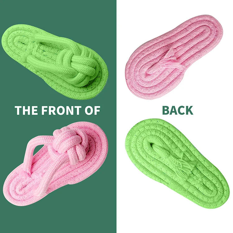 Dog Chewing Toy Cotton Slipper Rope Toy | Lilac Toys