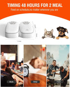 Automatic Wet Food Cat Feeder, 1-48 Hours Smart Timer Pet Feeder with LED Display for 2 Cats, Dry or Semi-Moist Pet Food Dispenser for Kitten and Puppy | Lilac Pets