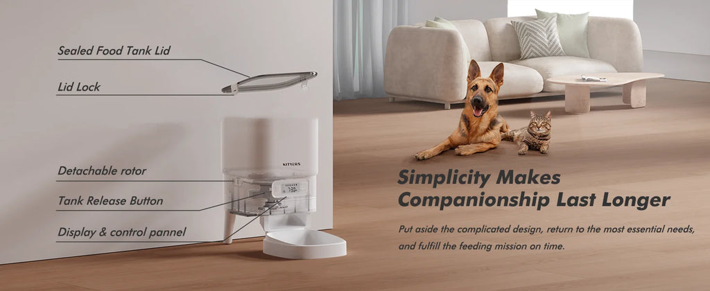 4.5L Smart Automatic Cat Feeder, App Remote Control Timed Pet Feeder for Cats & Dogs | Lilac pets