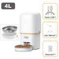 4L Automatic Cat Feeder, Smart Pet Food Dispenser with Key Control, Voice Recorder, Dual Power Supply, Timed Auto Dog Feeder with Stainless Steel Bowl | Lilac Pets