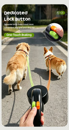 Double-Ended Retractable Pet Leash 8m Reflective Nylon Webbing 360° | Lilac Walk
