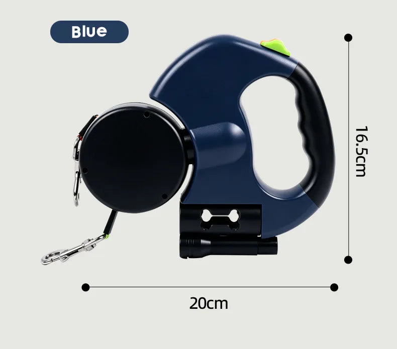 Double-Ended Retractable Pet Leash 8m Reflective Nylon Webbing 360° | Lilac Walk