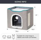 Cat Beds For Indoor Cats - Large Cat Cave For Pet Cat House With Fluffy Ball | Lilac Cats