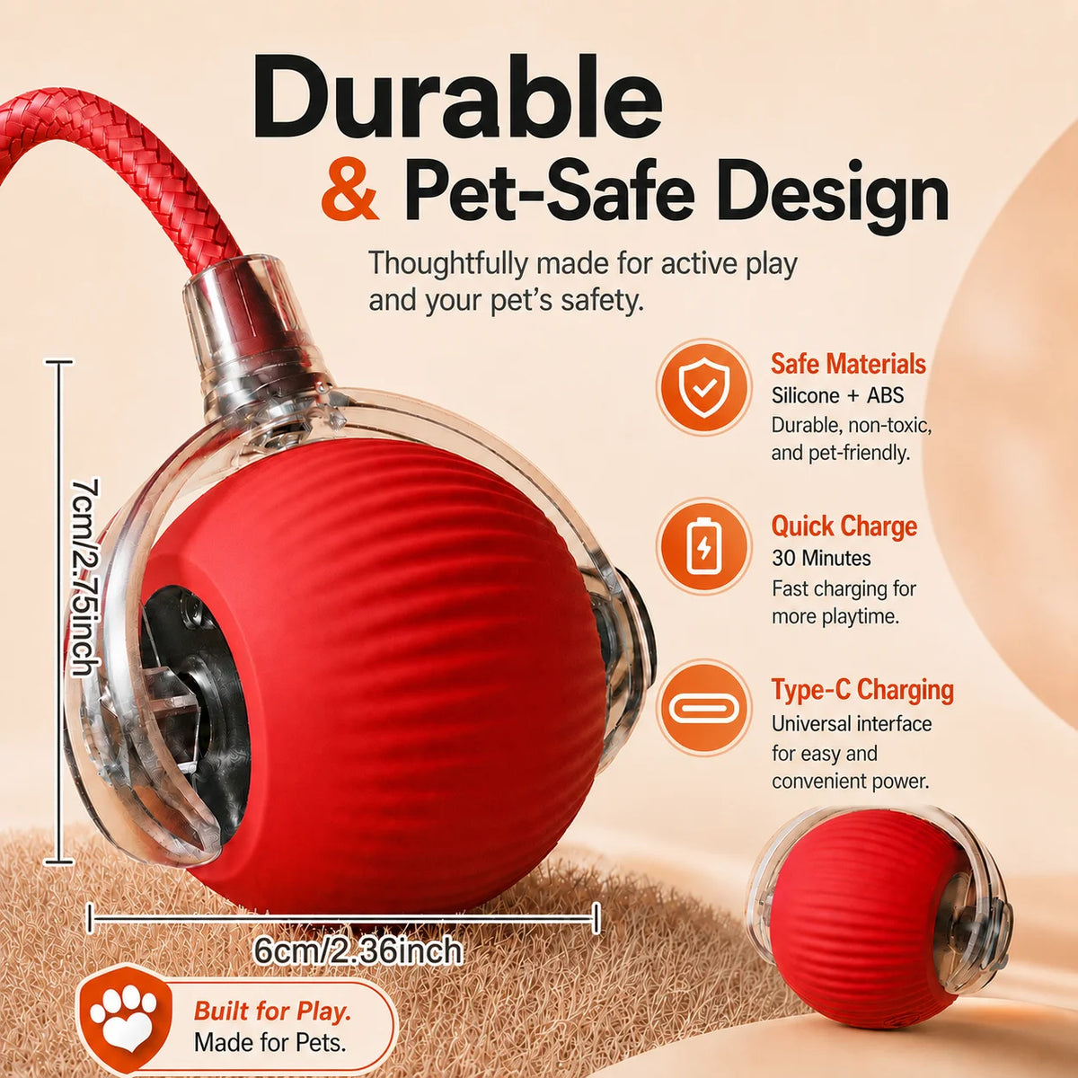 New Dog Interactive Ball Toy,Automatic Rolling Dog Ball Rechargeable,Smart Puppy Interactive Toy,Intelligent Balls Toy for Dogs | Lilac Dogs