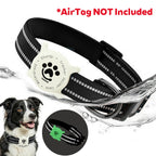 Reflective Dog Collar with Luminous AirTag Holder, Waterproof Soft Padded & Safety Buckle, Air Tag Tracker Case Collars | Lilac Dogs