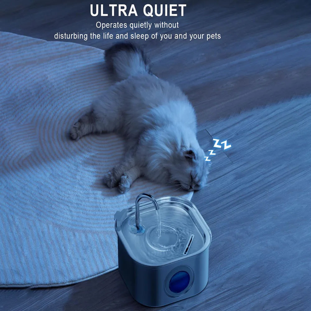 Transparent Window Cat Water Dispenser with Sensor 3.2L/108oz | Lilac Fountain