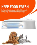 Automatic Wet Food Cat Feeder, 1-48 Hours Smart Timer Pet Feeder with LED Display for 2 Cats, Dry or Semi-Moist Pet Food Dispenser for Kitten and Puppy | Lilac Pets