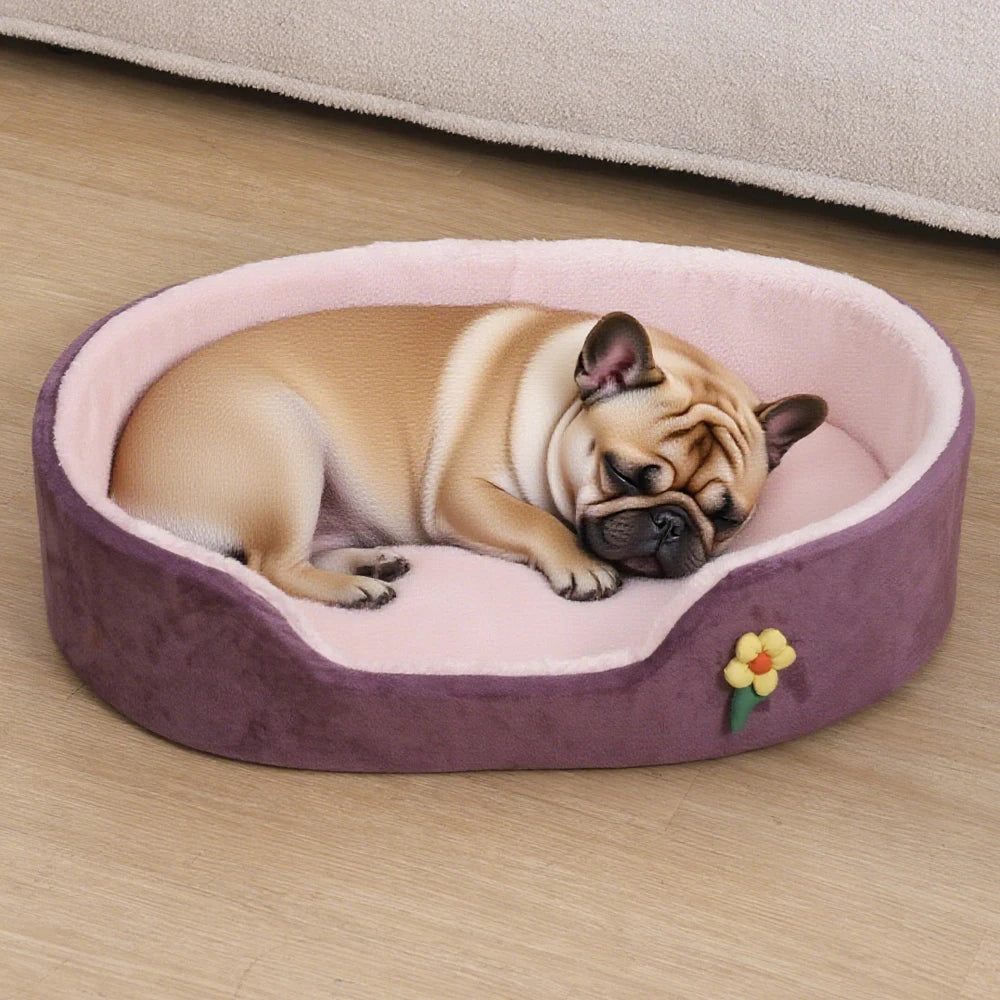 Winter Warm Detachable Dog Bed Elastic Round | Lilac Dogs