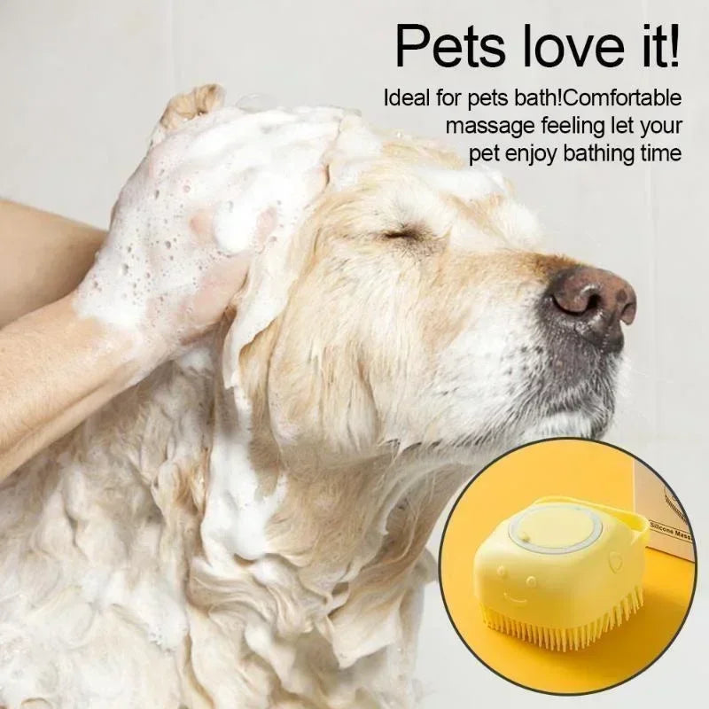 Pet Bathing Brush Soft Silicone Massager | Lilac Pets