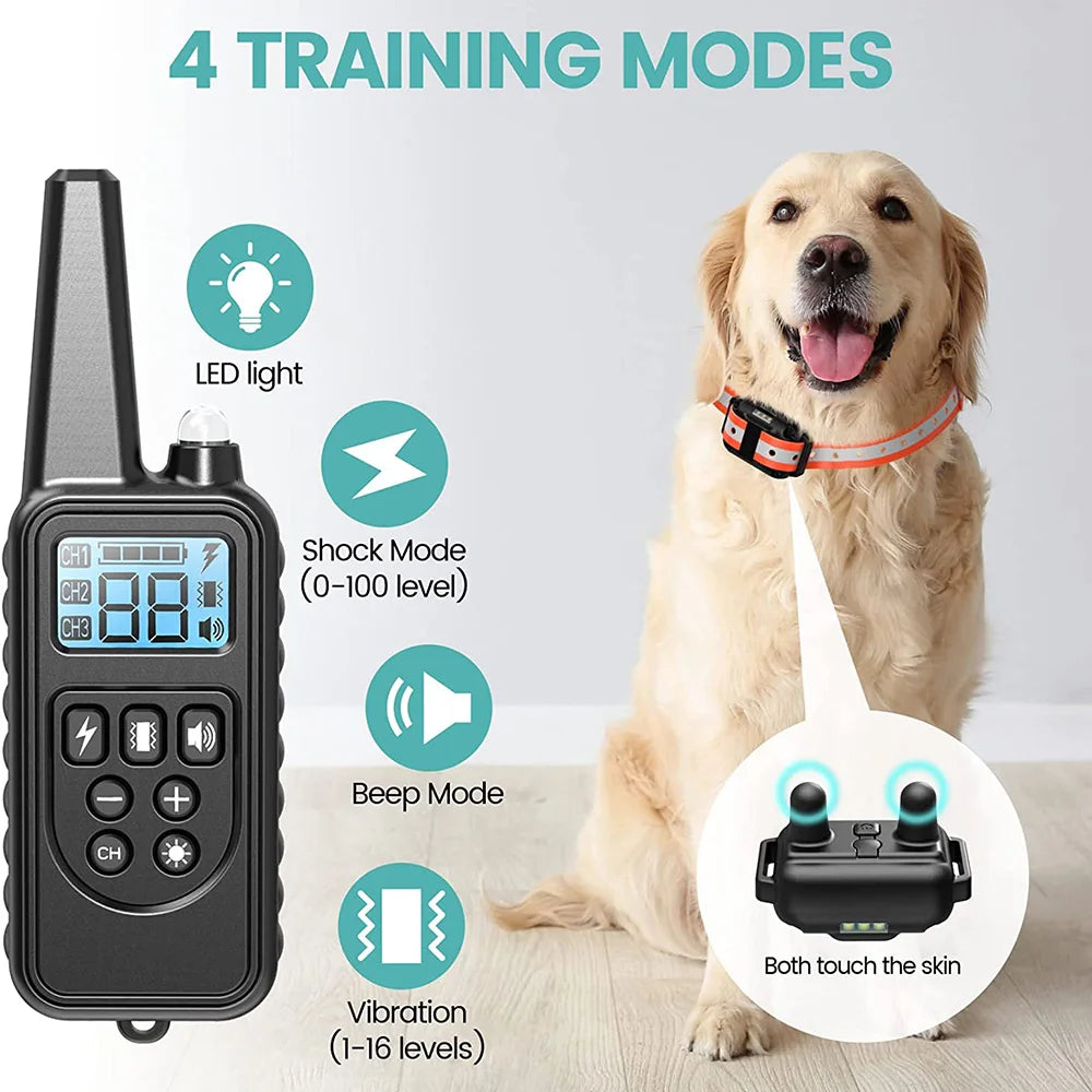 Electric Dog Training Collar Detachable Bark  Rechargeable Anti Barking With pet clicker | Lilac Training