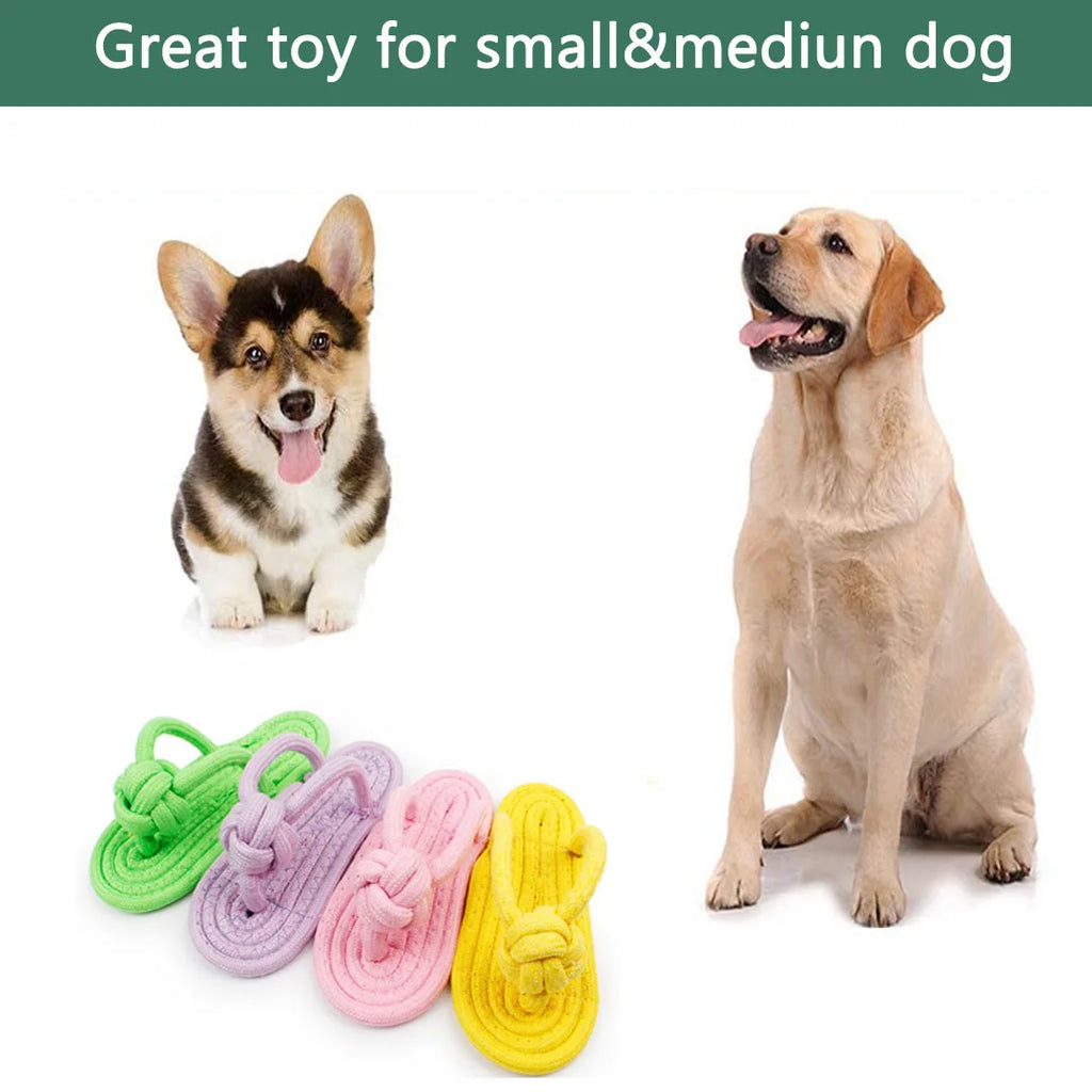 Dog Chewing Toy Cotton Slipper Rope Toy | Lilac Toys
