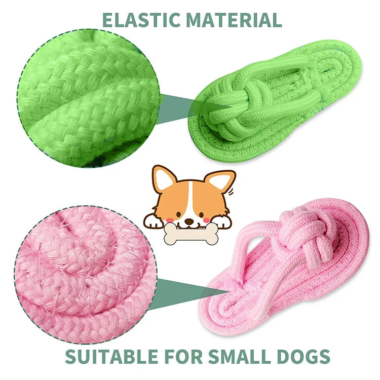 Dog Chewing Toy Cotton Slipper Rope Toy | Lilac Toys