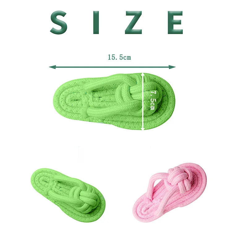 Dog Chewing Toy Cotton Slipper Rope Toy | Lilac Toys