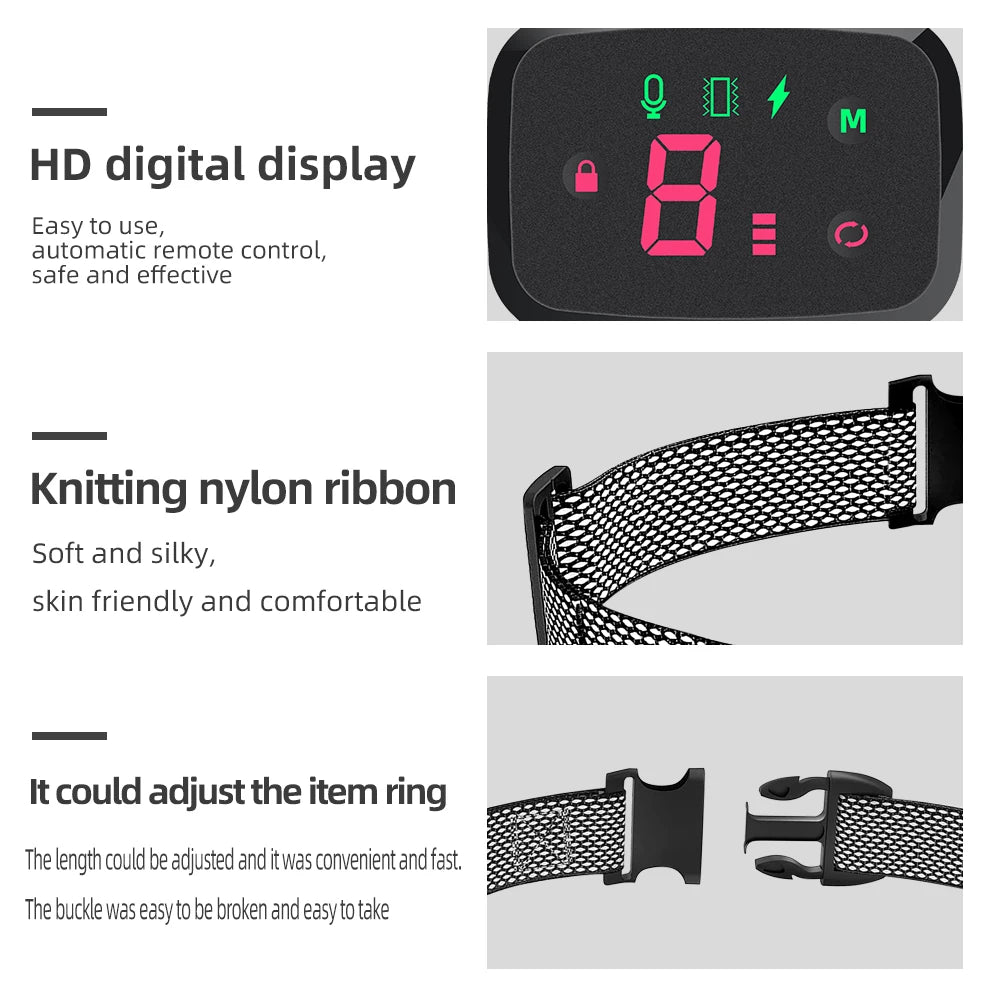 Smart Automatic Anti Barking Dog Collar HD Digital Display IP67 | Lilac training